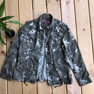 Camo Jacket Coat Army Green Floral Camouflage